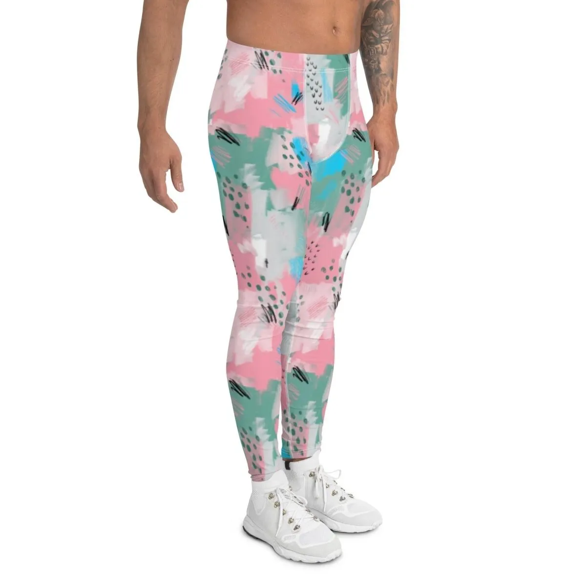 Pink Abstract Men's Leggings