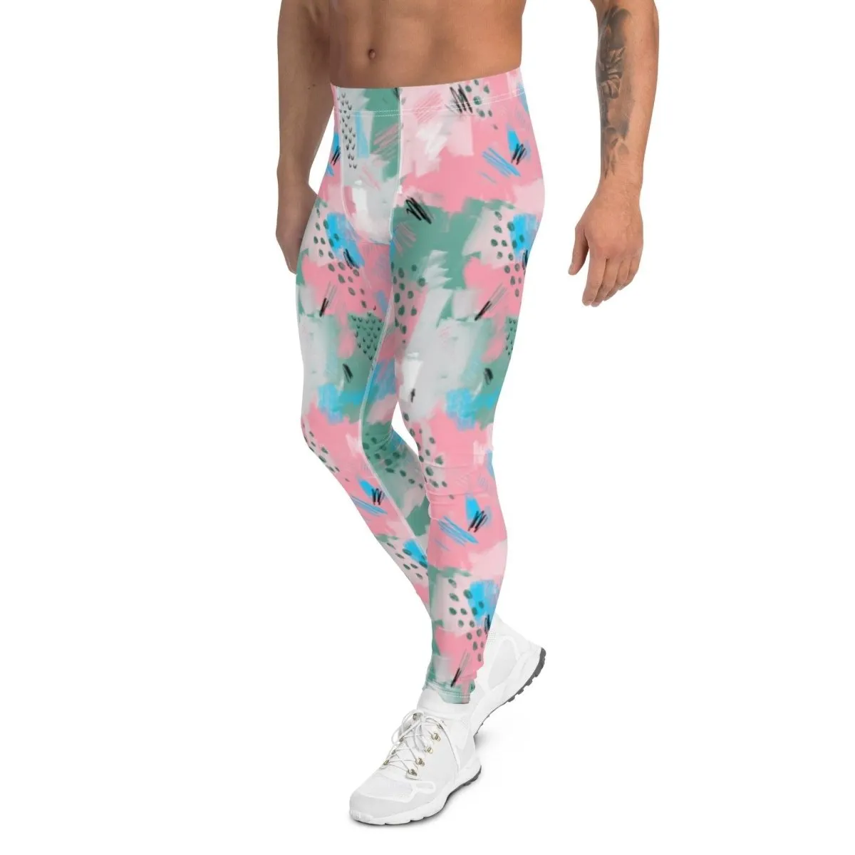 Pink Abstract Men's Leggings