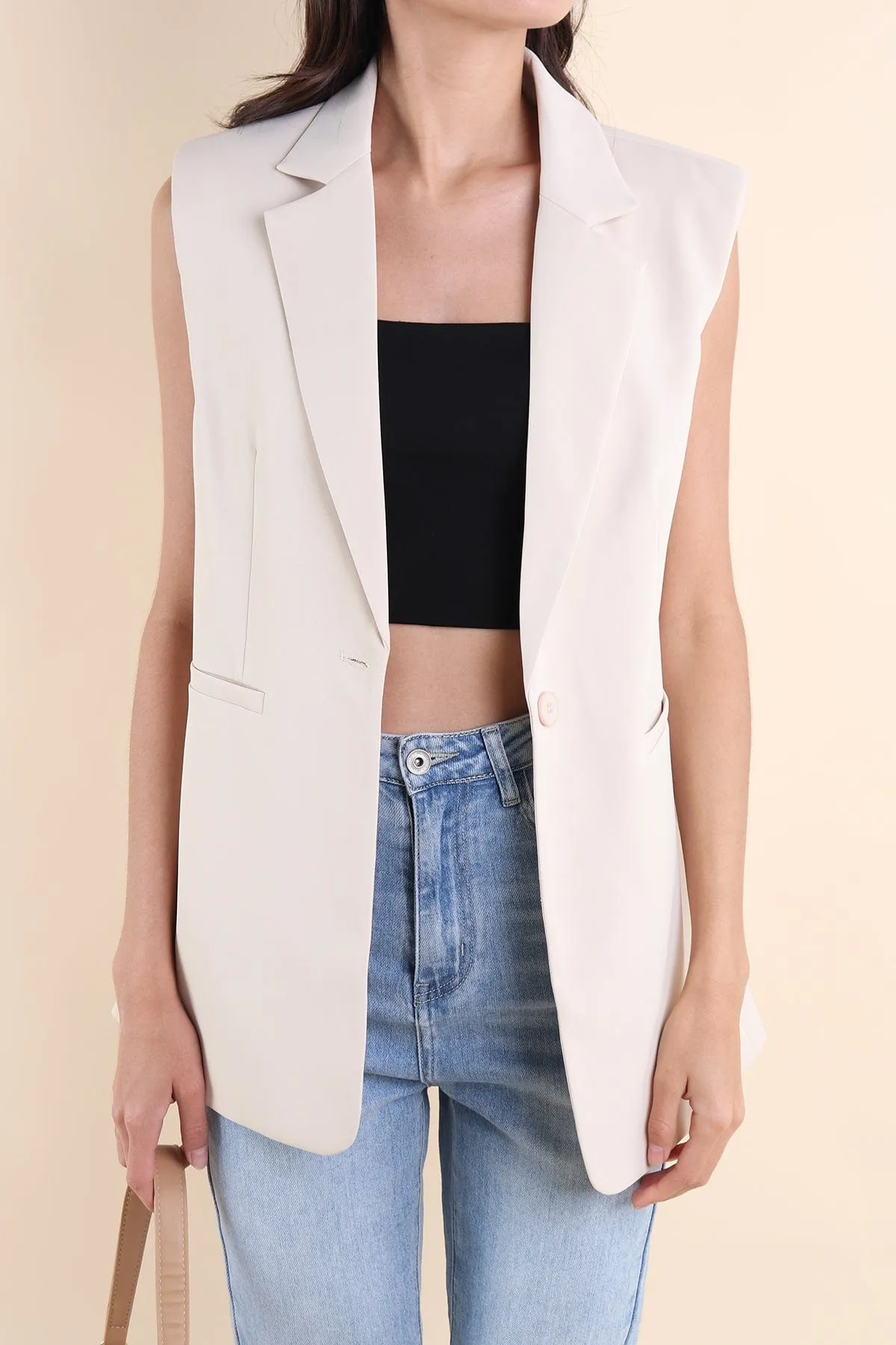 POLINA TRENCH VEST IN ECRU