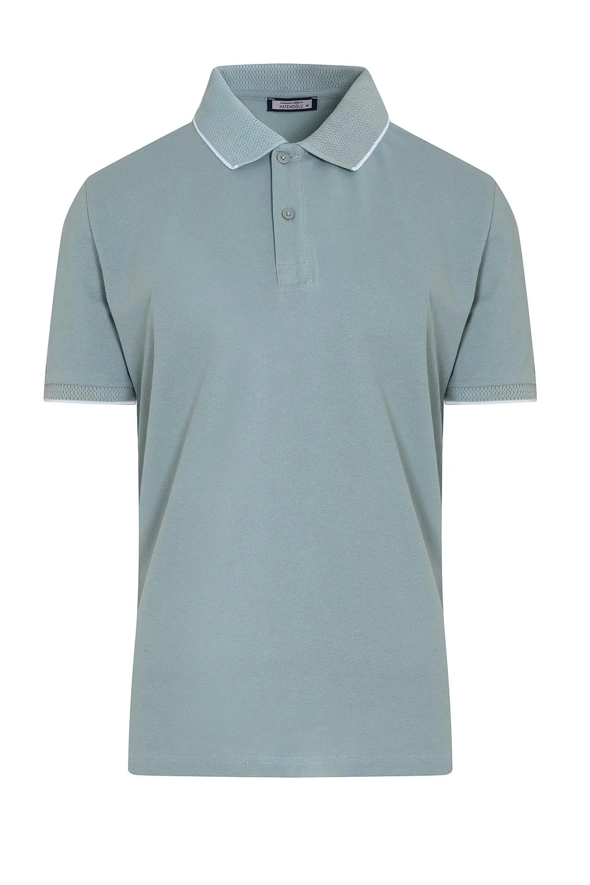 Regular Fit Cotton Blend Blue Polo T-Shirt