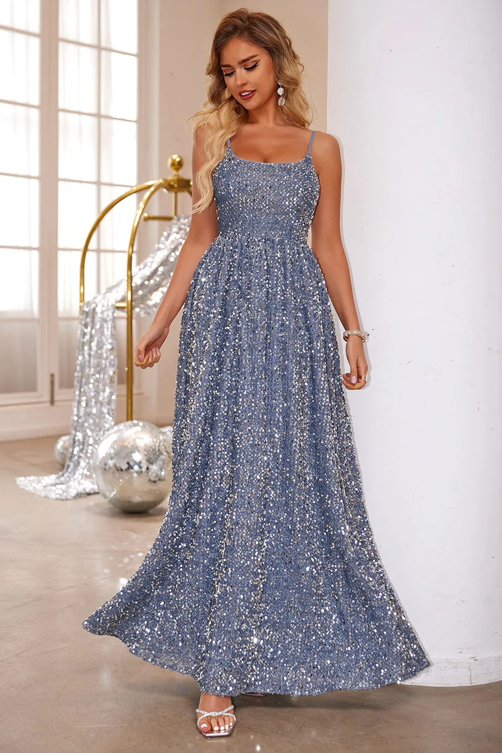 Sequin Sparkling Cami Evening Gown