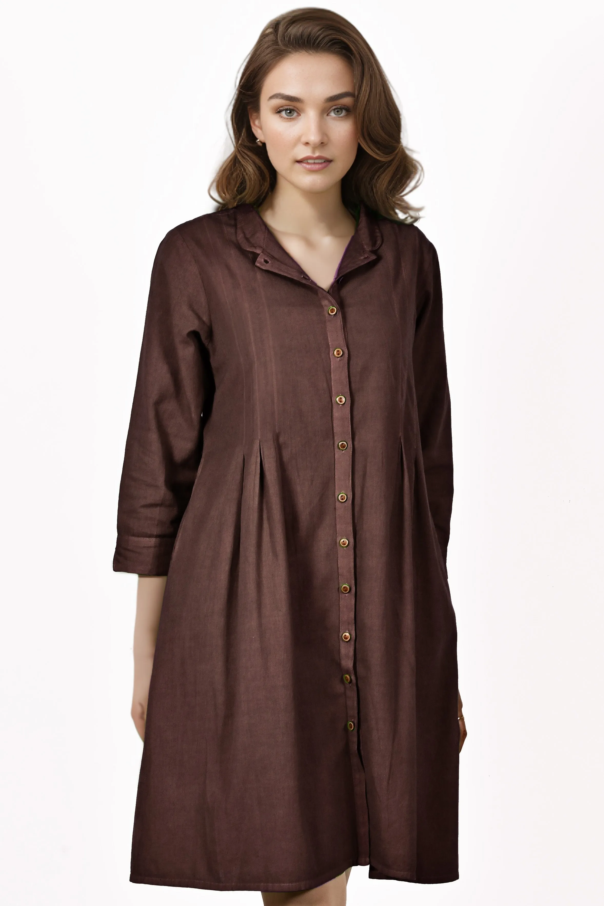 TAARA Cotton-Linen Shirt Dress Kurti: Made to Order/Customizable