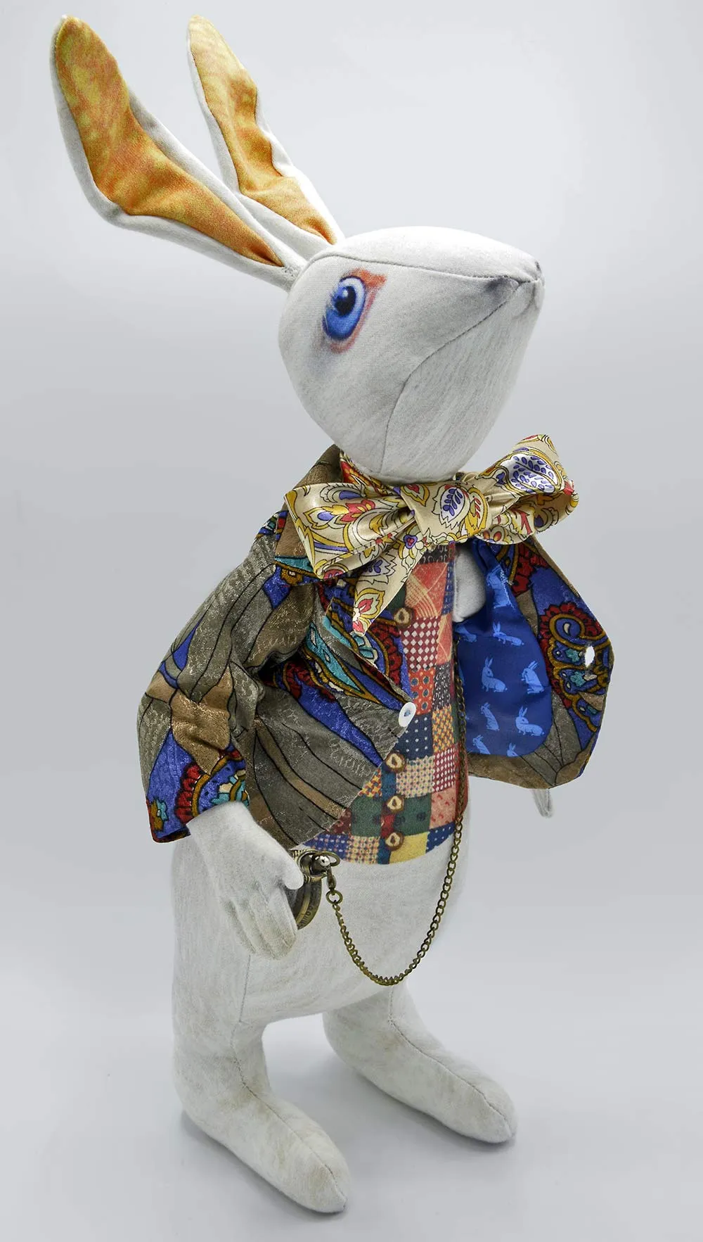 The White Rabbit "I'm late!" art doll, with antique "Art Deco" jacket