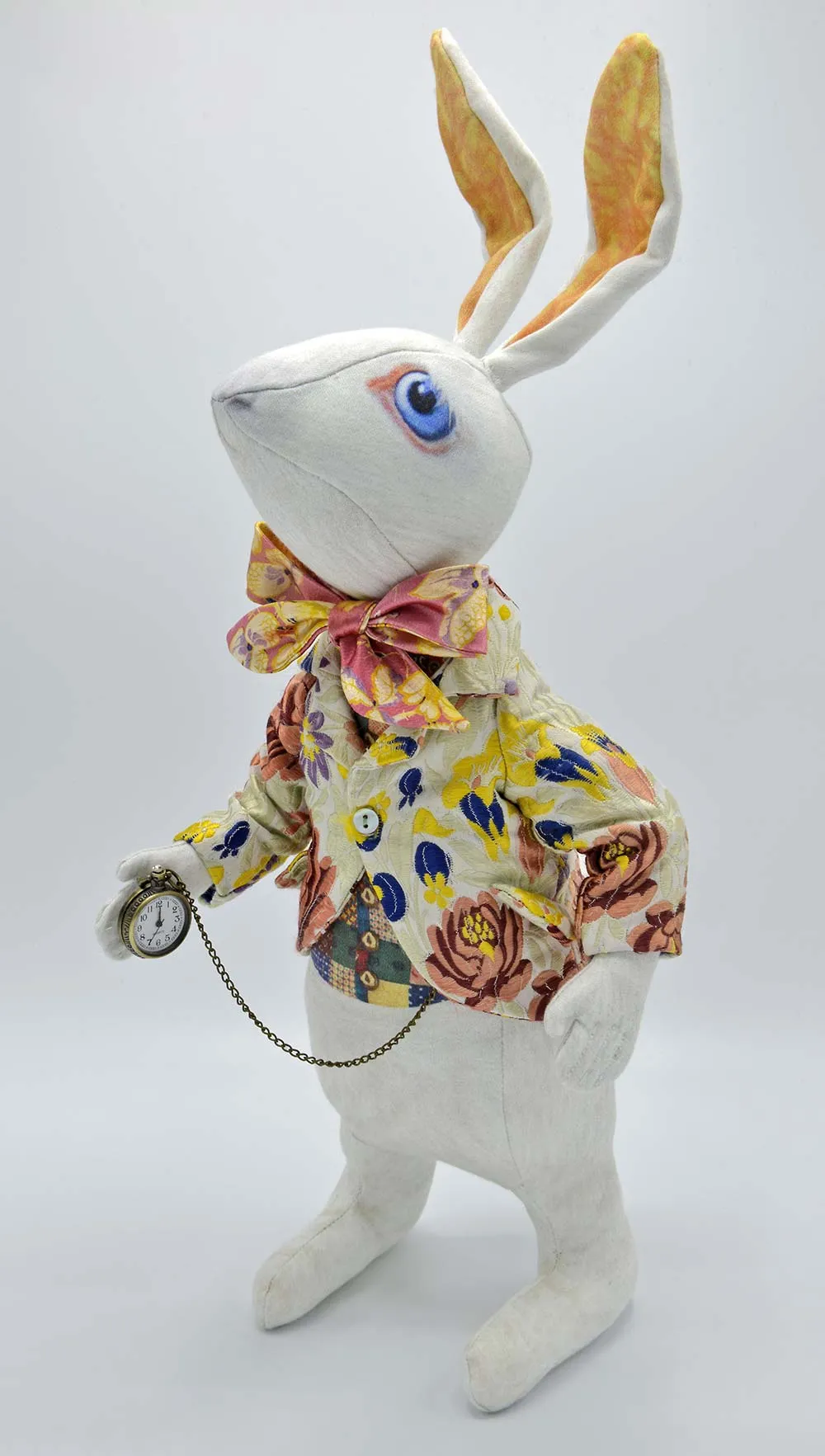 The White Rabbit with jacket in antique Bohemian folk ribbon