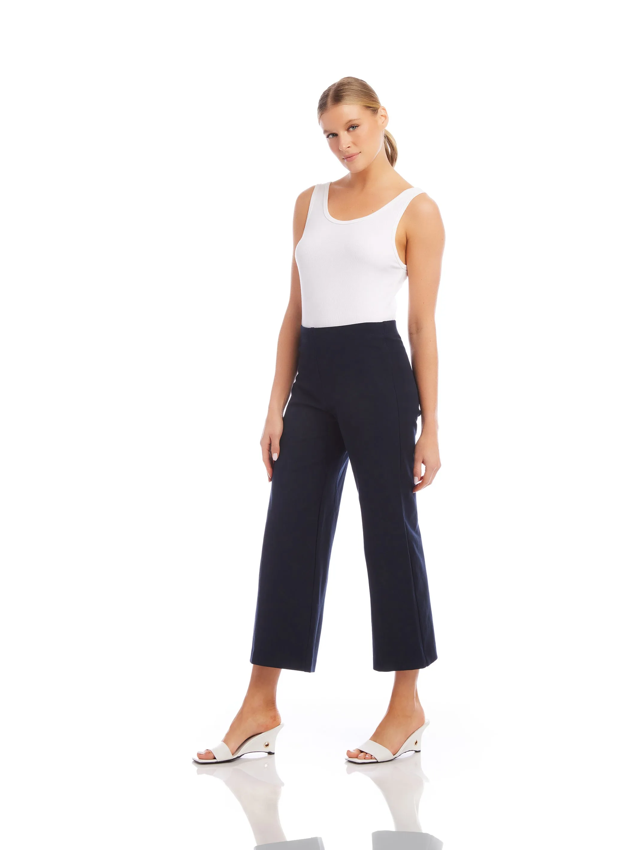 Wide-Leg Cropped Pants