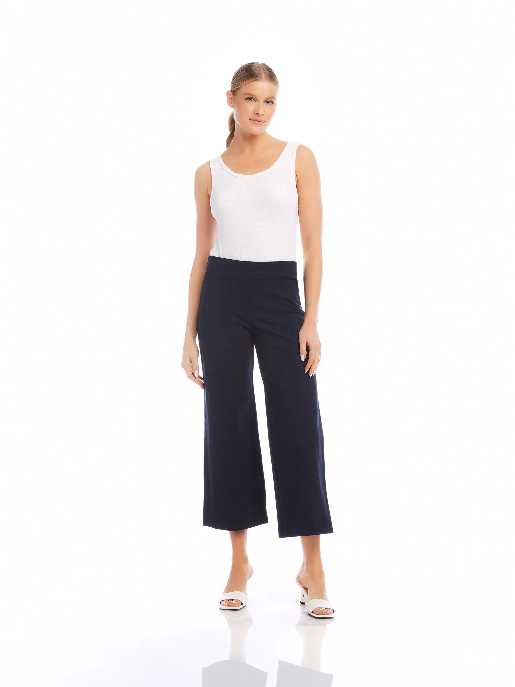 Wide-Leg Cropped Pants