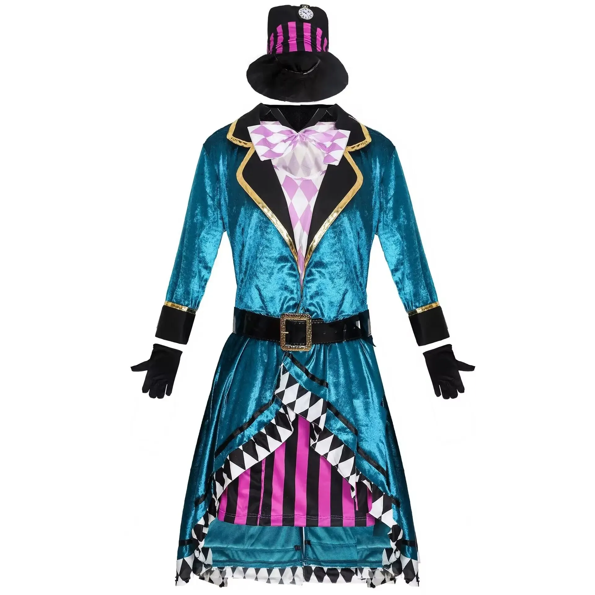 Women Carnival Magic Stylish Show Hatter Cosplay Tuxedo Mad Halloween Outfit Outfit